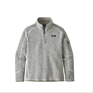 Patagonia Girls’ Better Sweater 1/4-Zip Fleece • Size: 10Y • Color: Birch White
